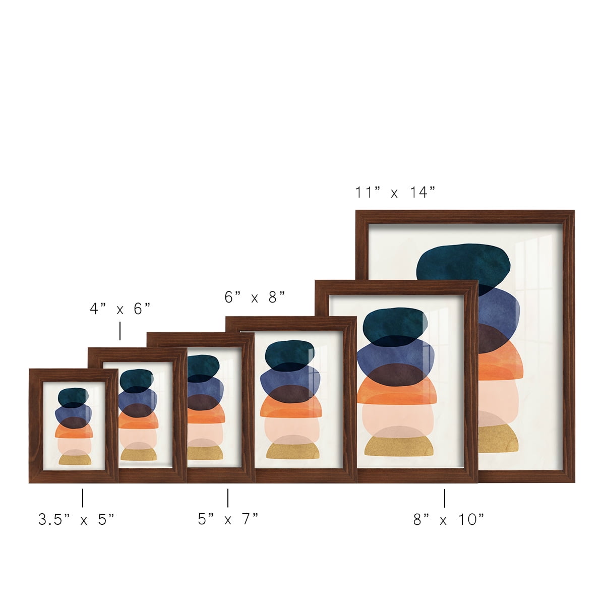 Mod Pods I -Framed Print w/glass-Chestnut