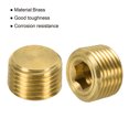 thumbnail image 4 of Uxcell 1/2" NPT Male Thread Hex Internal Head Socket Fitting Brass Pipe Plug 6 Pack, 4 of 5