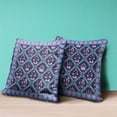 thumbnail image 4 of Mughal Art Throw Pillow with Removable Cover in Indigo Purple Orange Gray 16x16, 4 of 4