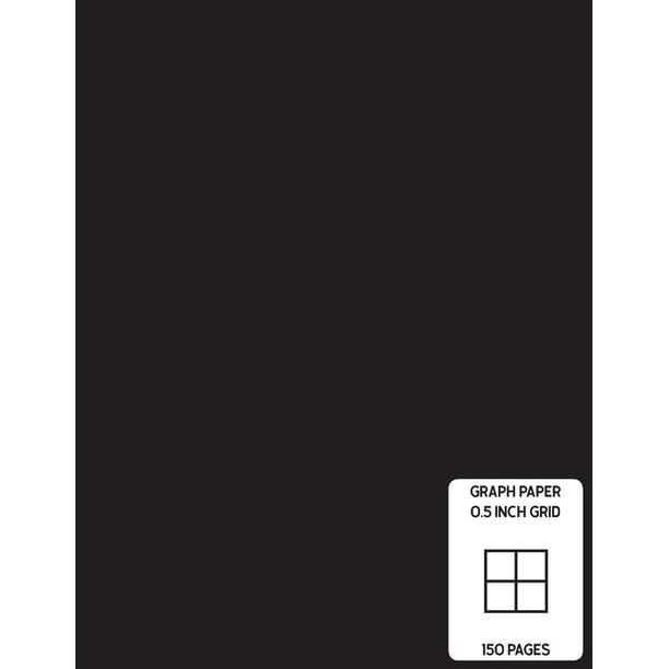 low vision 0 5 inch graph paper full size grid ruled notebook large print page numbers black cover paperback walmart com
