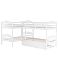 thumbnail image 5 of Bed Frame Twin L-Shaped Bunk bed with Trundle-White, 5 of 8