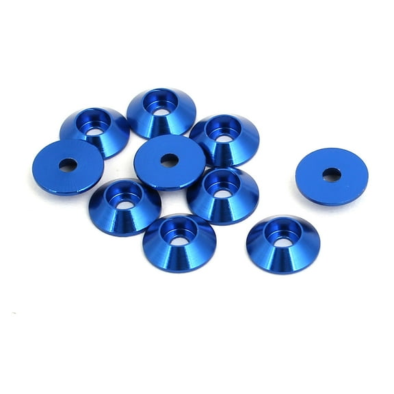 Unique Bargains M2 Aluminium Alloy Engine Bay Hatch Lid Bumper Washer Dark Blue 10Pcs