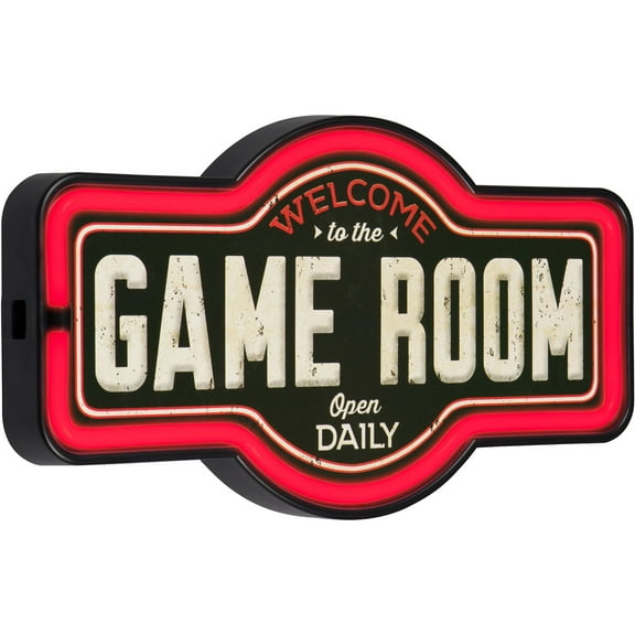Game Room LED Neon Sign Vintage Inspired Retro Wall Decor for the Home, Game Room, Bar, or Man Cave (17” x 9.5” x 2”)