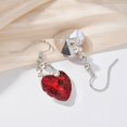 thumbnail image 3 of 50pairs Heart Glass Dangle Earrings with Silver Plated Iron Beads & Platinum Tone Brass Findings Mixed color 36mm Pin: 0.8mm, 3 of 5