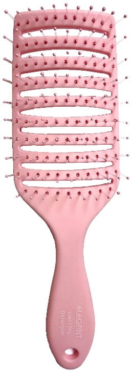 Wide Vent Wet & Dry Detangler Hairbrush (Blush Pink) -Flexible Bristles, Gently Detangles Stubborn Knots- Reduce Breakage & Split Ends- No Tugging Or Pulling-Scalp Massager- Child-Friendly