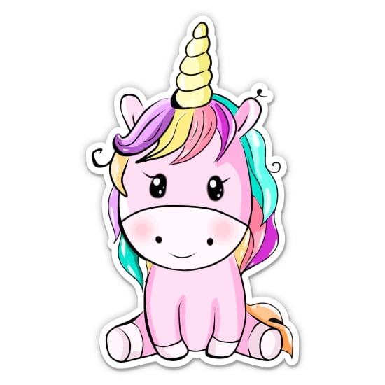 Cute Unicorn - 3" Vinyl Sticker - For Car Laptop Water Bottle Phone - Waterproof Decal