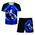 thumbnail image 2 of Camiseta de verano para niños y niñas 4-14T Sonic 2 traje para niños con estampado 3D sonic niños camisetas de manga corta patrón traje, 2 of 5