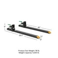 thumbnail image 2 of Titan Attachments Medium-Duty 60" Clamp-on Pallet Forks, 46" x 4" Fork Length, Rated 4,000 LB, Easy to Install on Loader or Skid Steer Bucket, 2 of 10