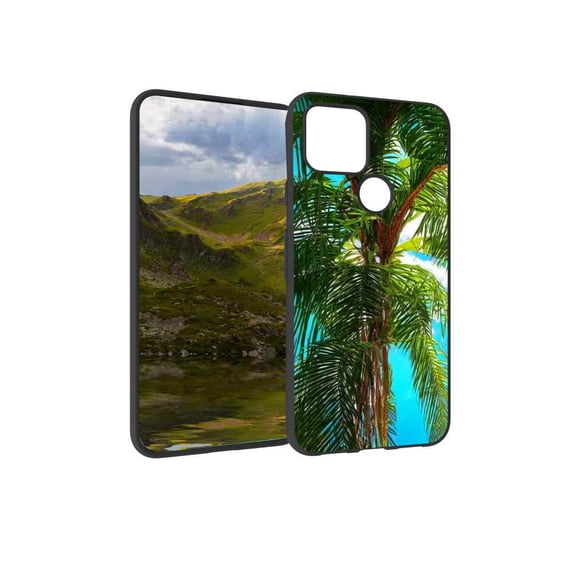 Compatible with Google Pixel 5(2020) Phone Case, palm-plants-399 Case Silicone Protective for Teen Girl Boy Case for Google Pixel 5(2020)