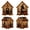 #02N Style A, variant on Halloween Wooden House 3D Rhinestone Diamond Art DIY Kit Pearl Bead Craft, Spooky Haunted Cottage Tabletop Decor, 5.7in