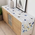 thumbnail image 4 of Butterflies Flower Table Runner - 60 Inch Long, Kitchen Dining Table Runner Dresser Scarves, Country Wood Grain Leaves Farmhouse Farmhouse Decor for Coffee Tables Wedding Party Banquet, 4 of 8
