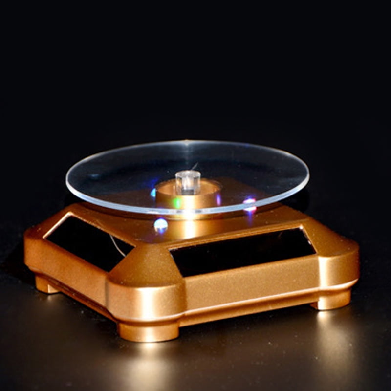 Solar or AAA Battery Powered 360° Rotating Turntable Jewelry Display Stand 