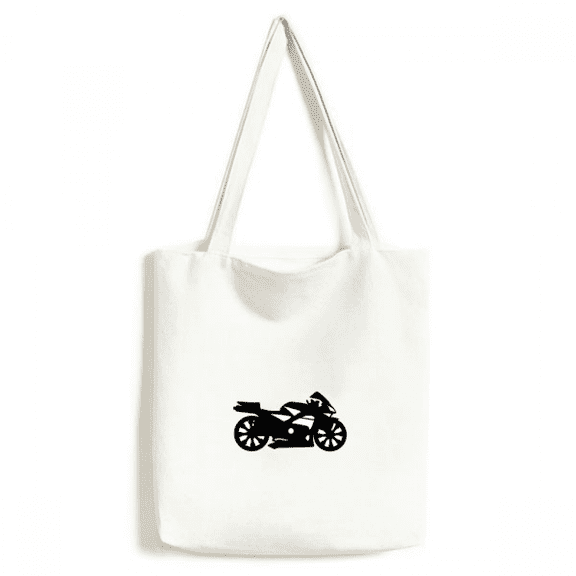 Motorcycle Mechanical Black Outline Tote Canvas Bag Shopping Satchel Casual Handbag