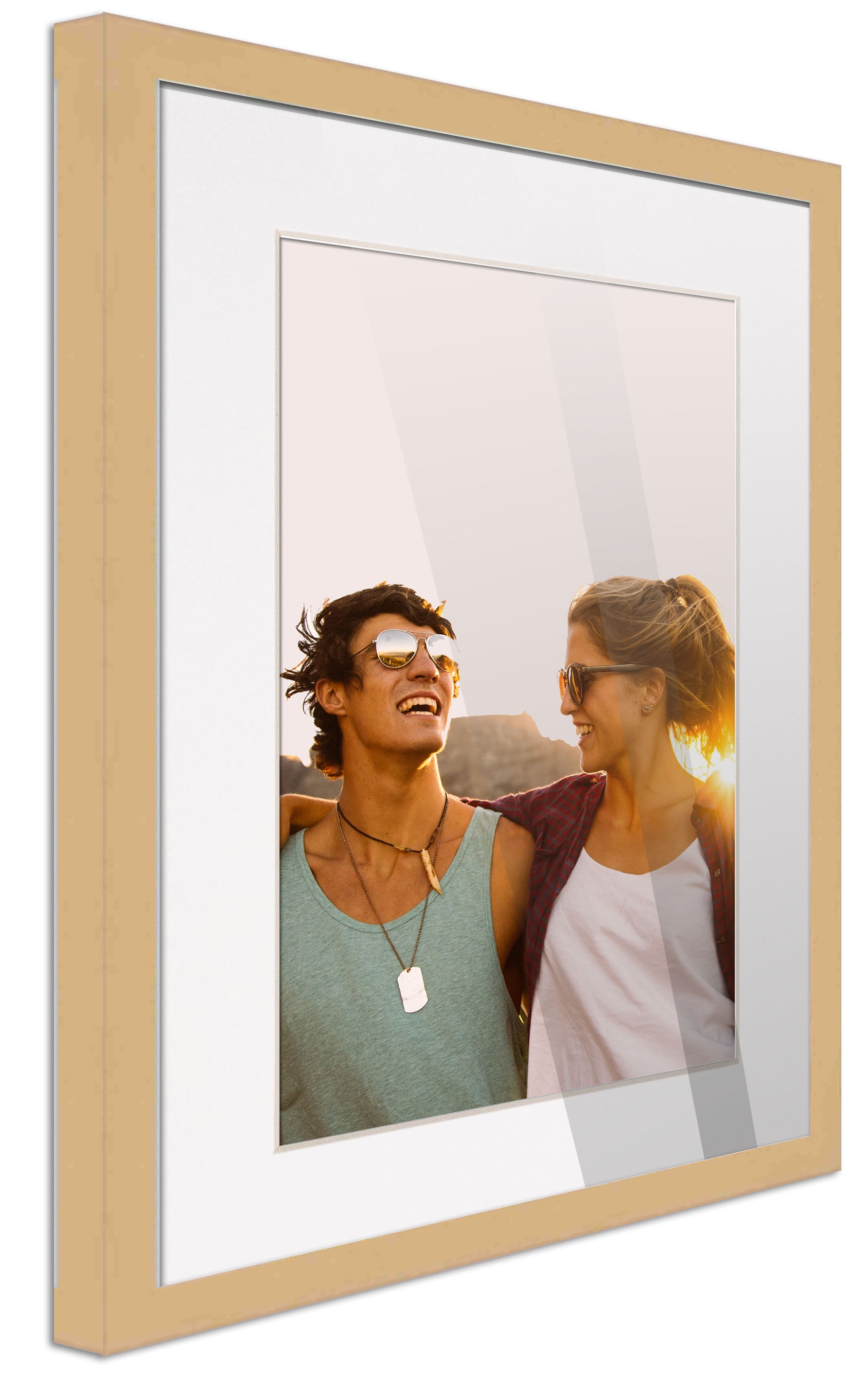 13x17 White Picture Frame with 10.5x14.5 White Mat Opening for