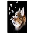 thumbnail image 2 of Chat avec Papillons sur Fond Noir - Impression sur Toile d'Art Animalier, 2 of 4