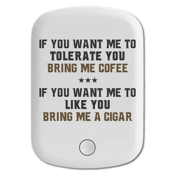 DistinctInk Magnetic Battery Pack, 5000 mAh Wireless Portable Charger with USB-C Cable, Compatible with MagSafe iPhone 14 / 13 / 12 Series - Want me to Tolerate you Bring Coffee Cigar