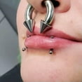 thumbnail image 4 of QQTDFG 1 Pair Large Gauge Surgical Steel Nose Septum Ring Spike Ear Gauge Earrings-5mm(4g) by 12mm, 4 of 9