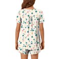 thumbnail image 4 of Sentmoon 2 Pcs Ensembles de Pyjamas pour Femmes Robes à Col Rond Boutonnées pour Femmes Vêtements de Nuit Manches Courtes Imprimé Mode Chemises de Nuit pour Femmes Vêtements de Nuit Confortables Beige TTTG, 4 of 6