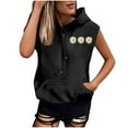 thumbnail image 2 of Rezuofi 2 Pcs Sleeveless Vest Tops with Hood for Women Casual Loose Fit Hoodie Lightweight Drawstring Pullover Sweatshirt with Pockets, 2 of 5