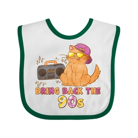 

Inktastic Bring Back The 90s Cool Orange Cat Gift Baby Boy or Baby Girl Bib