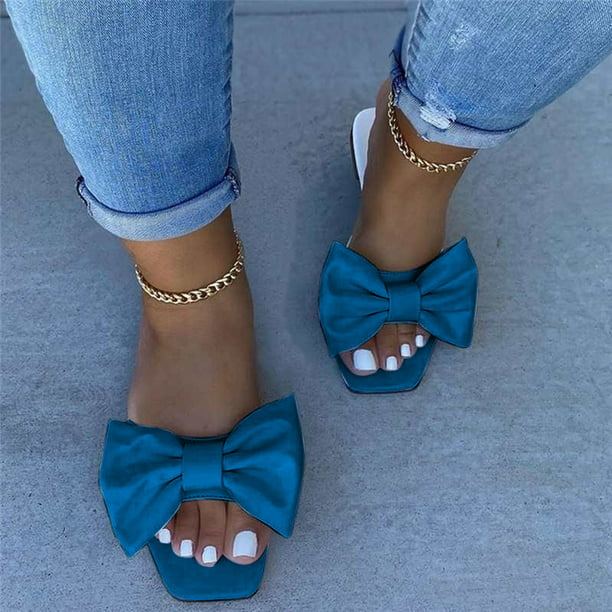 Sandals Women Ladies Fashion Solid Color Bow Breathable Non-Slip Wear ...