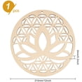 thumbnail image 3 of Laser Cut Wooden Wall Sculpture Torus Wall Art Home Decor Meditation Symbol Hanging Artwork Flat Round with Lotus and Flower of Life BurlyWood 31x0.6cm Wood, 3 of 6