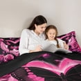 thumbnail image 5 of Castle Fairy Rose Butterfly Queen Comforter Set,Love Heart Bedding Comforter Set, 5 of 8