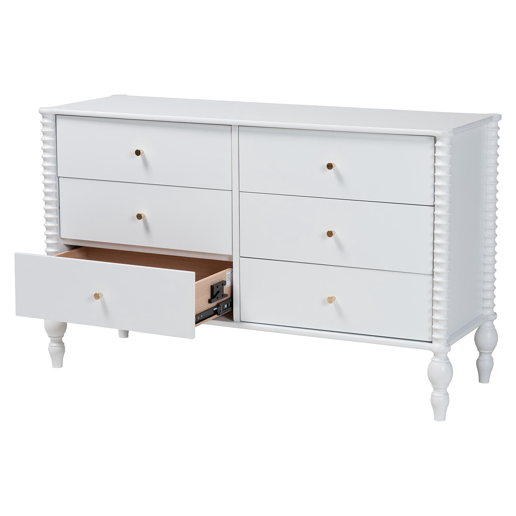 Baxton Studio Callison Farmhouse Dresser, 6-Drawer, White