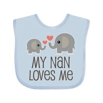 Inktastic My Nan Loves Me Grandchild Boys or Girls Baby Bib