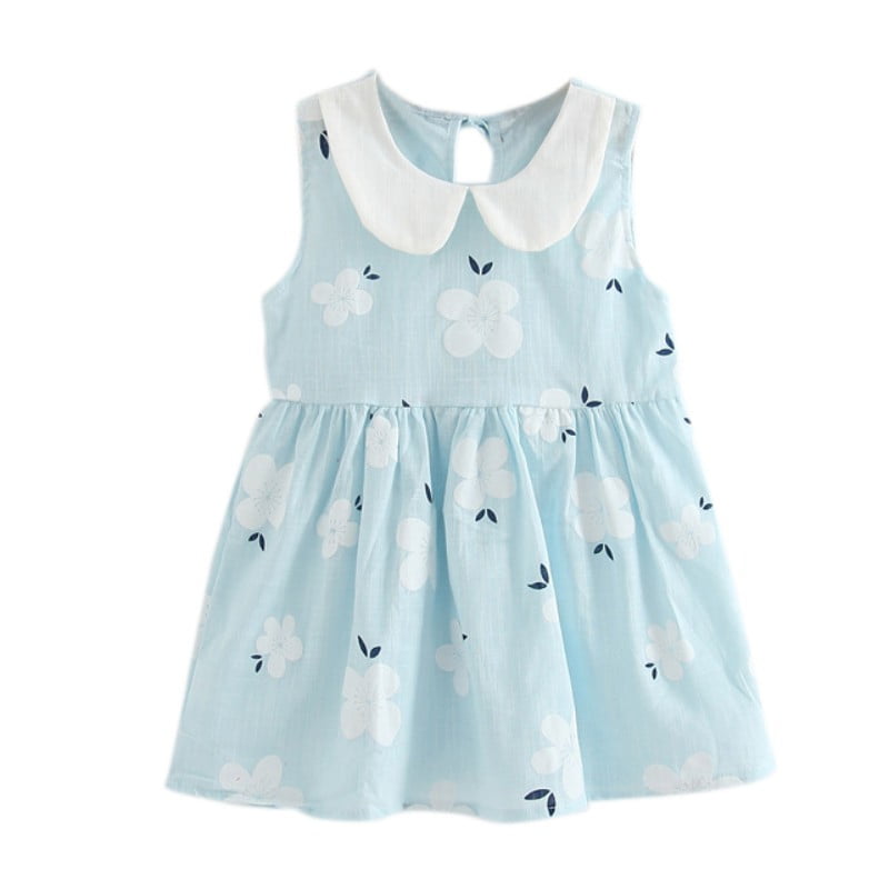 Summer Arrival Baby Girls Sleeveless Cartoon Teddy Bear Pattern Dress main image 1