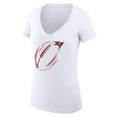 thumbnail image 2 of Women's G-III 4Her by Carl Banks  White Tampa Bay Buccaneers Super-Slim Fit Lightweight Subtle Football V-Neck T-Shirt, 2 of 3