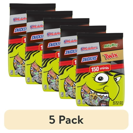 (5 pack) Mars Mixed Snickers, Twix, Milky Way & More Minis Halloween Chocolate Candy 150Ct Bulk Bag