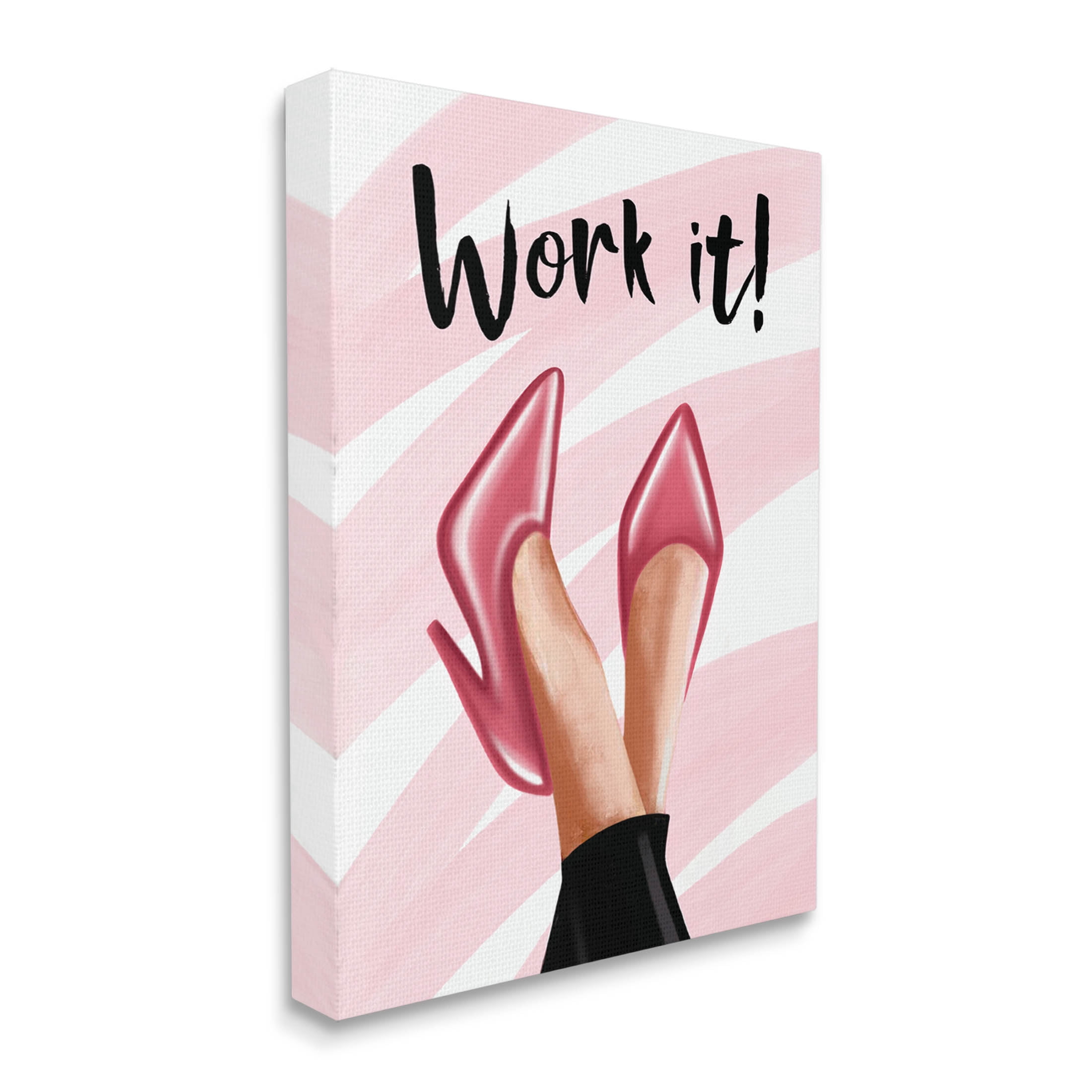 Stupell Industries Work It Fashion Heels Graphic Art Gallery Wrapped Canvas Print Wall Art, Design by Elizabeth Tyndall