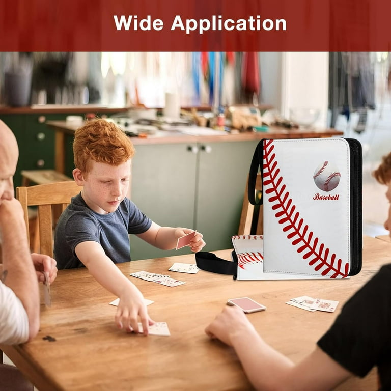 Card Holder For Kids Baseball Card Binder With 400 Pockets - New York  Sports Theme 3-Ring Collector Album Baseball Cards Binder