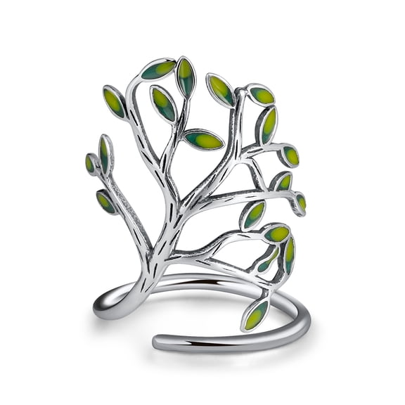 Tree of Life Wrap Ring for Women Leaf Branch Sterling Silver Ginger Lyne Collection