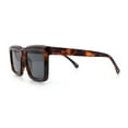 thumbnail image 6 of Beveled Thick Plastic Retro Horn Rim Rectangle Sunglasses Tortoise - Black, 6 of 8