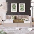 thumbnail image 4 of Upholstered Daybed with 2 Storage Drawers,Twin Size Sofa Bed Frame with Wood Slats, Linen Fabric Storage Bed  for Living Room Bedroom, No Box Spring Needed,Beige, 4 of 9