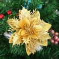 thumbnail image 4 of 15 piezas de decoraciones navideñas de Poinsettia, flores brillantes, flores para árbol de Navidad, adornos para árbol de Navidad, 4 of 4