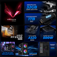 thumbnail image 3 of Computadora Escritorio Completa Xtreme PC Gaming AMD Radeon Vega Renoir Ryzen 5 5600G 32GB SSD 1TB Monitor 23.8 75Hz WIFI Black gaming ligero, oficina, estudio y hogar, 3 of 6
