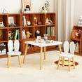 thumbnail image 6 of Innovation Works Kids Table and Chair Set,3 Pieces Toddler Wooden Activity Table and Bunny Chairs Set for Study,Drawing,Playing,Reading, 6 of 6