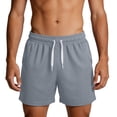 thumbnail image 2 of DODADAWANJ Summer Mens Shorts Elastic Waist Comfort Breathable Running Athletic Shorts Lightweight Mesh Shorts Casual Outfits Gray XXL, 2 of 7