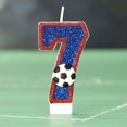 thumbnail image 1 of Blue Number Candles Red Edge Football Design Creative Digital Birthday Cake Decoration, 1 of 5