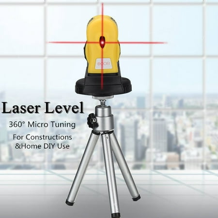 360° Rotary Laser Level 4 In 1 Multifunction Self-Levelling 2 Cross Line Infrared Vertical Horizontal Measure Tool Micro Tuning Professional Automatic for Home Improvement