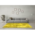 thumbnail image 3 of Ahgly Company Machine Washable Indoor Rectangle Patchwork Yellow Transitional Area Rugs, 2' x 3', 3 of 4