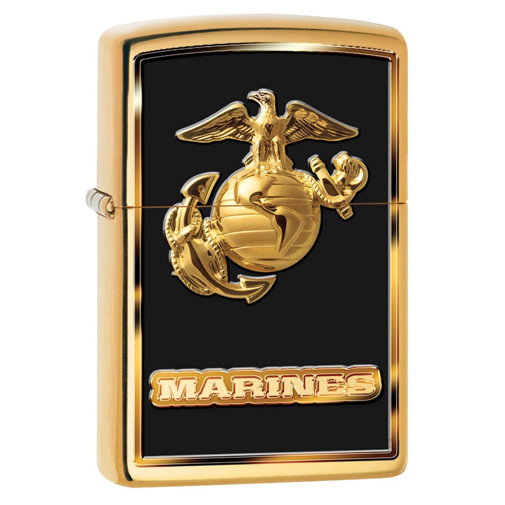 Zippo Lighter USMC Marines Logo High Polish Brass 80950 Walmart