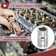 thumbnail image 2 of Unique Bargains 1/2 Inch Drive Impact Socket 18mm 6 Point Chrome Vanadium Steel 1 Pcs 38mm, 2 of 7