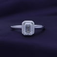 thumbnail image 2 of AFFY 1CT Emerald Moissanite Diamond Solitaire Engagement Ring for Women 14K White Gold over Silver-5, 2 of 6