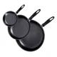 thumbnail image 1 of Juego Set De 3 Sartenes Aluminio Con Mango 20 24 28 Cm Negro KITCHENES, 1 of 2