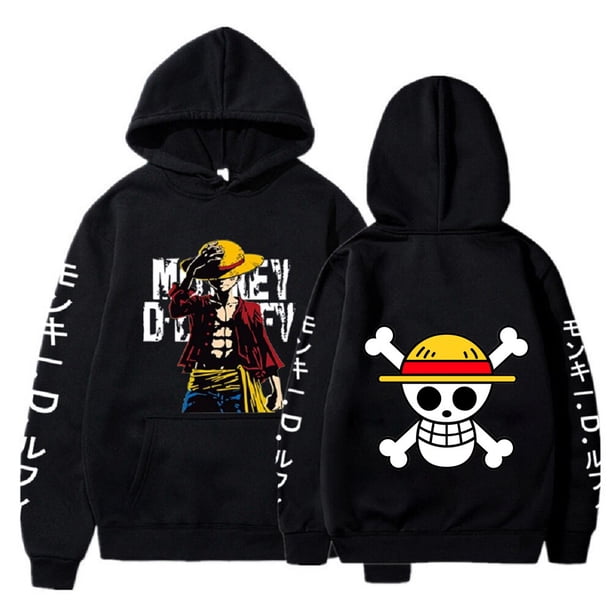 Sudadera con capucha de manga larga para hombre y mujer, suéter de gran tamaño con estampado de Anime, ropa con capucha de dibujos animados de Luffy, Unisex, Otoño e Invierno