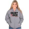 thumbnail image 4 of Glory to God Jesus Christ Faithful Zip Up Hoodie Men's Women's Brisco Brands S, 4 of 6